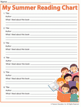 summer reading language arts worksheets printable k 5th grade teachervision