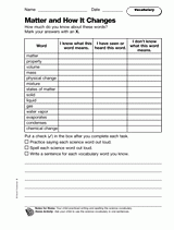 Matter and How It Changes: Vocabulary