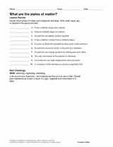 what are the states of matter worksheet printable 6th 12th grade teachervision