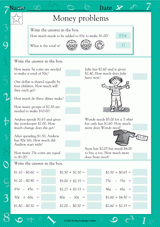 money word problems ii worksheet grade 2 teachervision