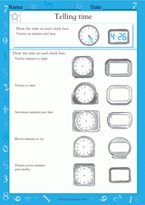 telling time analog and digital clocks ii worksheet grade 3 teachervision