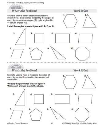 Daily Math Warm-Ups - Geometry for 5th Grade - TeacherVision