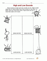 high and low sounds printable k 1st grade teachervision