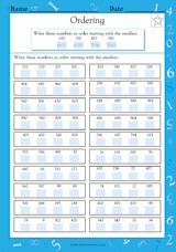 comparing and ordering numbers ii worksheet grade 3 teachervision