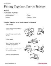 Harriet Tubman And The Underground Railroad Printable K 3rd Grade Teachervision