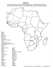 Africa Mapping Activity - Printable Worksheet (5th-12th Grade ...