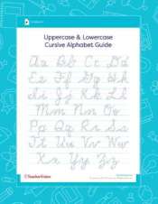 Free Cursive Alphabet Printable Worksheet Teachervision