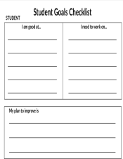 Student Goals Checklist - TeacherVision