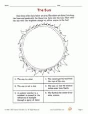 The Sun Worksheet