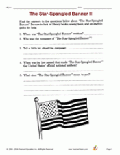 The Star-Spangled Banner II Printable (3rd Grade) - TeacherVision