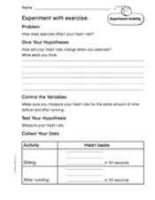 Heart Rate and Exercise Printable (2nd Grade) - TeacherVision