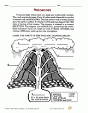 volcanoes printable 2nd 4th grade teachervision