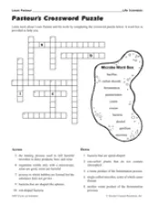 pasteur s crossword puzzle printable 4th 8th grade teachervision