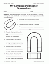 My Compass And Magnet Observations Printable 2nd 4th Grade Teachervision