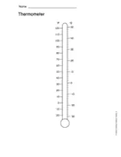 Blank Thermometer Worksheet | Temperature Printable - TeacherVision