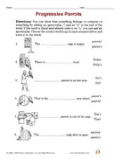 possessive parrots printable 1st 3rd grade teachervision