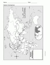 Blank Map Eastern Hemisphere Eastern Hemisphere Map   Geography Printable (3rd 8th Grade 