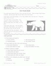 Polar Bears Reading Warm Up For Grades 1 2 Nonfiction Printable Teachervision