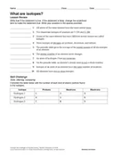 What Are Isotopes? Chemistry Printable, 6th - 12th Grade - TeacherVision