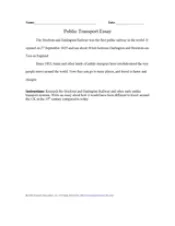 essay on public transportation system