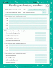 Reading and Writing Numbers Worksheet (Grade 2) - TeacherVision