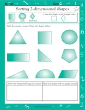 sorting 2 dimensional shapes i math practice worksheet grade 2