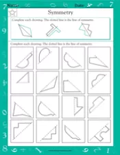 Symmetry: Complete the Drawing II Worksheet (Grade 2) - TeacherVision