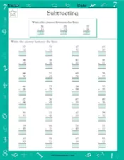 Subtracting Two-Digit Numbers Worksheet (Grade 2) - TeacherVision