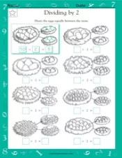 Dividing by 2 - Math Practice Worksheet (Grade 2) - TeacherVision