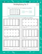 Multiplying by 5 - Math Practice Worksheet (Grade 2) - TeacherVision