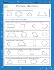 Properties of Polygons Worksheet (Grade 4) - TeacherVision