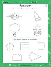 Symmetry - Math Practice Worksheet (Grade 1) - TeacherVision