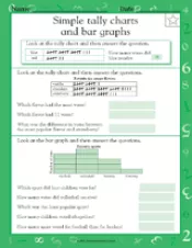 simple tally charts and bar graphs worksheet grade 1