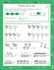 Parts Of A Set Math Practice Worksheet Grade 1 Teachervision