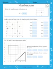 Number Pairs I - Math Practice Worksheet (Grade 3) - TeacherVision