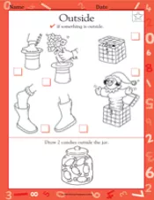 Outside - Kindergarten Math Practice Worksheet - TeacherVision