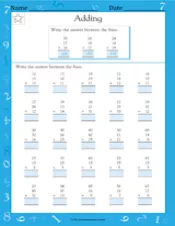 Adding Three Numbers Worksheet (Grade 3) - TeacherVision