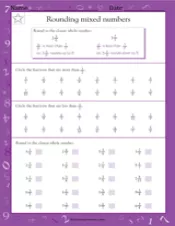 Rounding Mixed Numbers Worksheet (Grade 5) - TeacherVision