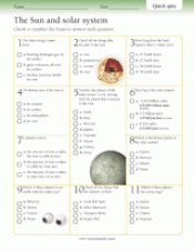 Quick Quizzes Sun And Solar System Printable Gr 3 6