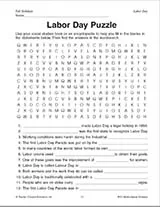 Labor Day Puzzle Printable (3rd - 6th Grade) - TeacherVision