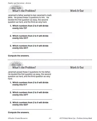 Daily Math Warm-ups 521 Number And Operations For 5th Grade - Teachervision