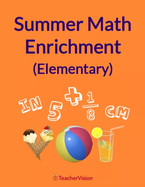 Summer Math Packet Elementary Math Activities TeacherVision