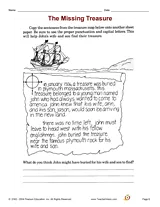 The Missing Treasure Printable (3rd Grade) - TeacherVision