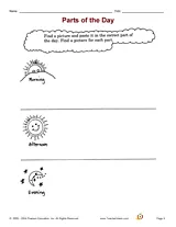 Parts of the Day Printable (PreK-K) - TeacherVision