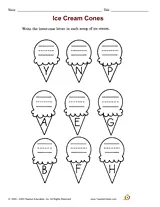 Handwriting Practice: Ice Cream Cone Letters - Teachervision