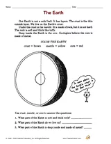 The Earth Printable (2nd - 3rd Grade) - Teachervision