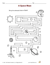 A Space Maze Printable (K) - TeacherVision