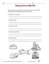 Taking Care of My Pet Printable (1st - 3rd Grade) - TeacherVision