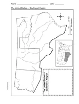 Map Of Southwest United States - Geography Printable (1st-8th Grade ...