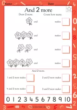Add 2 More - Kindergarten Math Practice Worksheet - TeacherVision